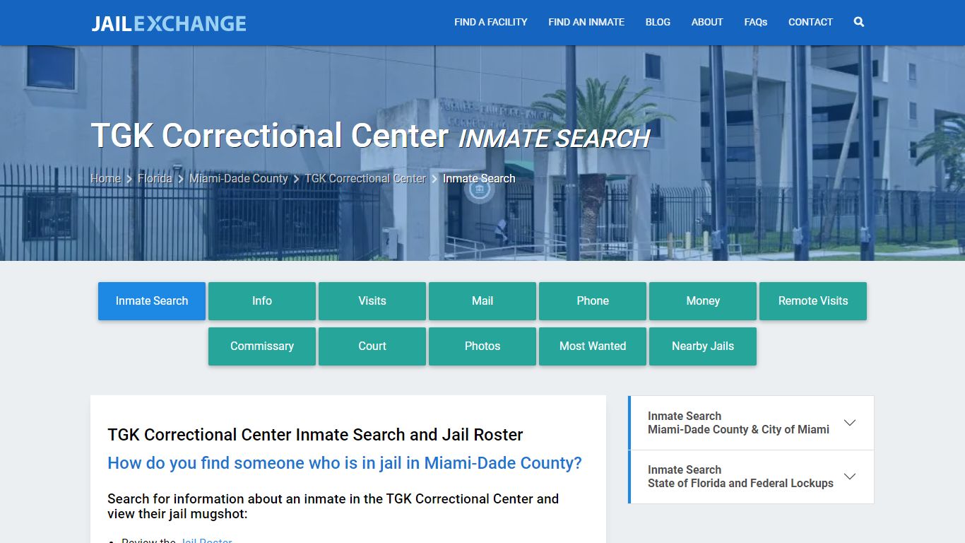 TGK Correctional Center Inmate Search - Jail Exchange